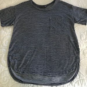 Navy and white striped tee
